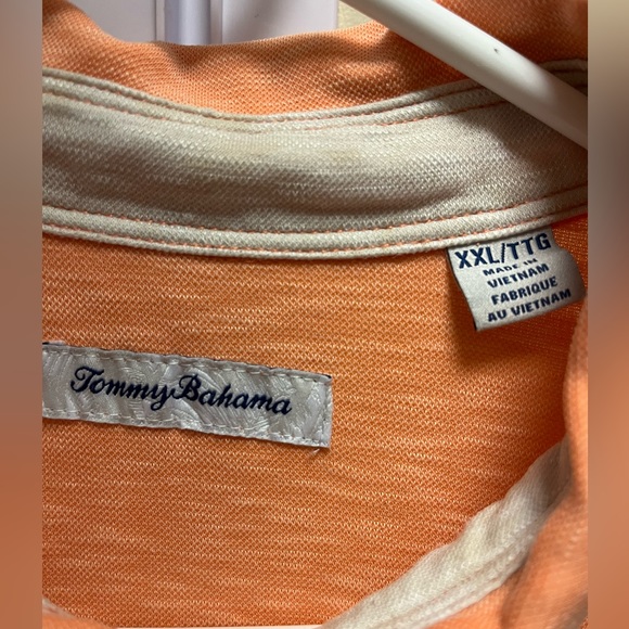 Tommy Bahama Mens Orange With a Tan Trim Polo Extremely Soft Size XXL - Picture 5 of 10